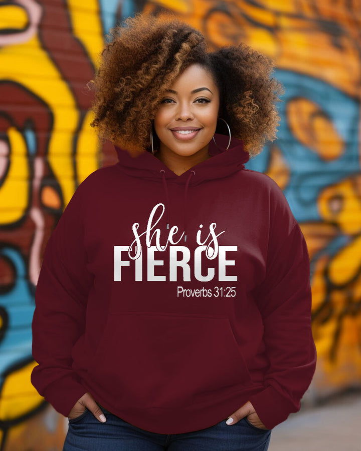 She Is Fierce Proverbs 31:25 Long Sleeve Hoodie