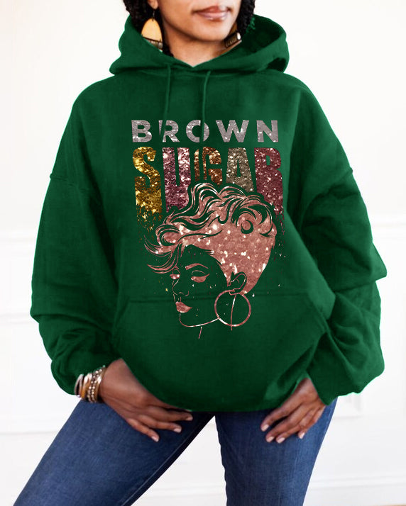 Sequined Afro Brown Sugar Babe Hoodie