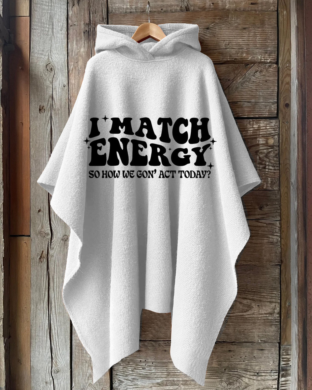 I Match Energy Hooded Warm Shawl Cape