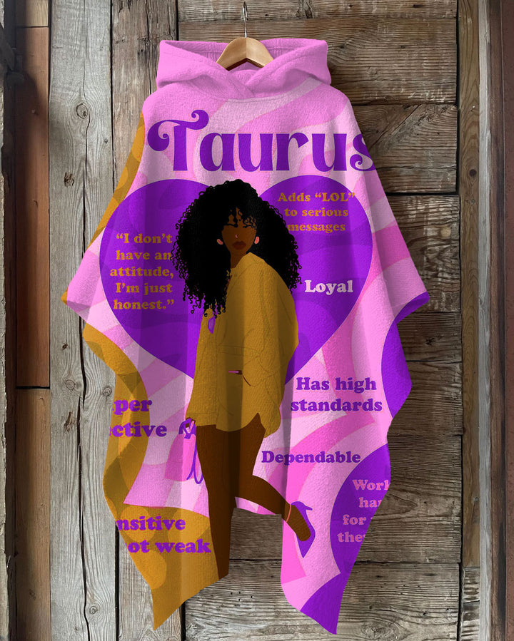 Taurus Girly Season Hooded Warm Shawl Cape