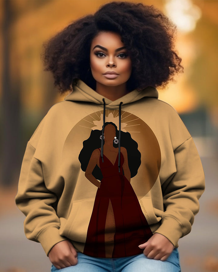 Fashion Dinner Portrait Long-sleeved Hoodie