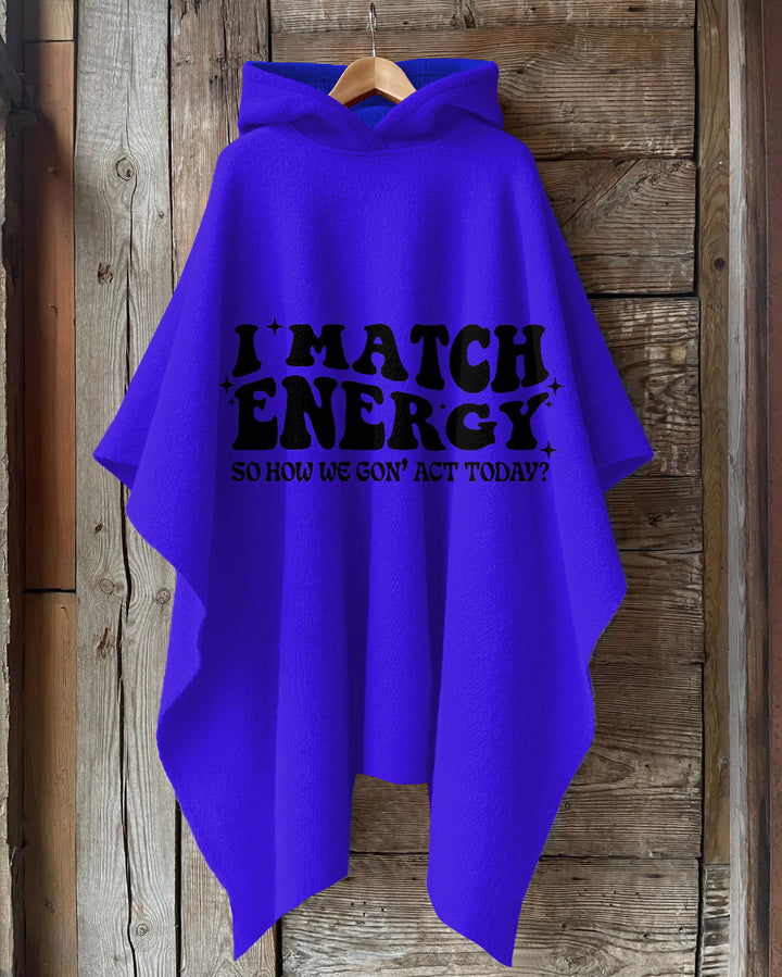 I Match Energy Hooded Warm Shawl Cape