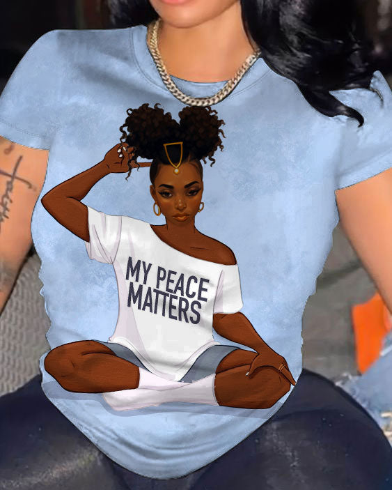 My Peace My Matters Brown Girl Short Sleeve Tshirt