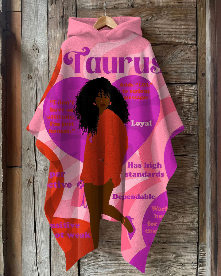 Taurus Girly Season Hooded Warm Shawl Cape