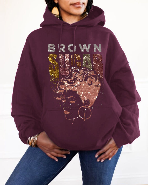 Sequined Afro Brown Sugar Babe Hoodie