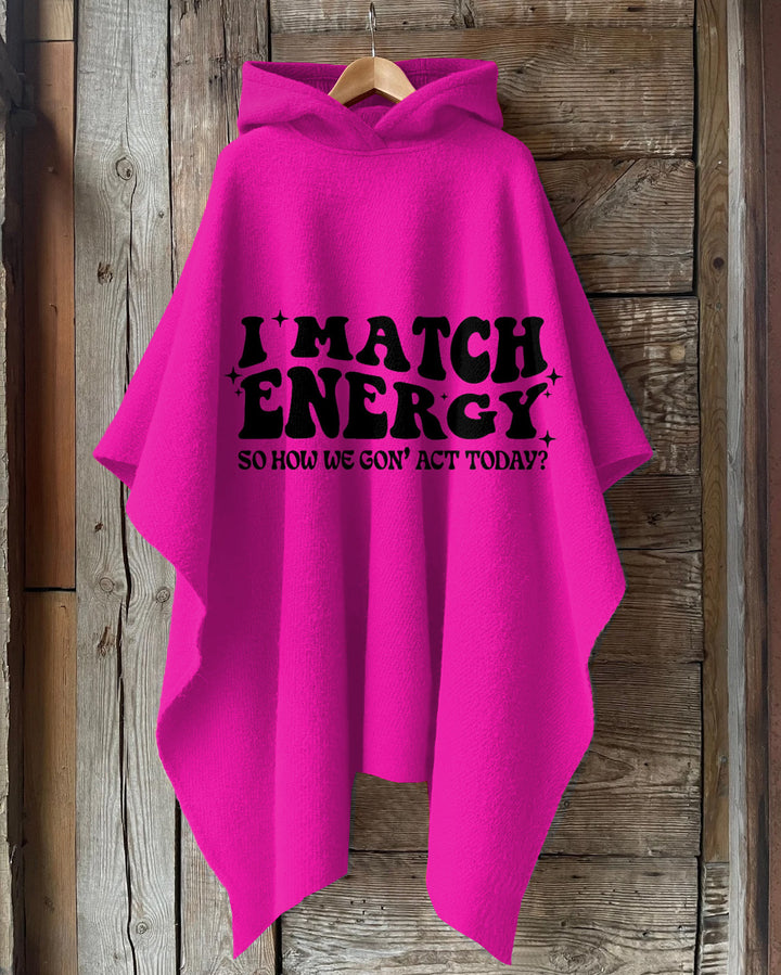 I Match Energy Hooded Warm Shawl Cape