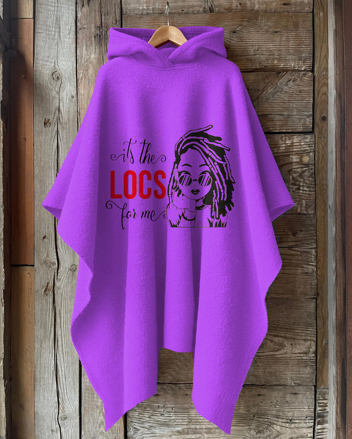 It's The Locs for Me Hooded Warm Shawl Cape