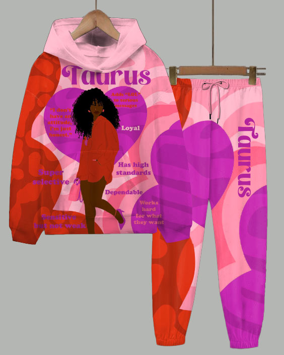 Taurus Girly Season Long Sleeve Hoodie Two Pieces Set