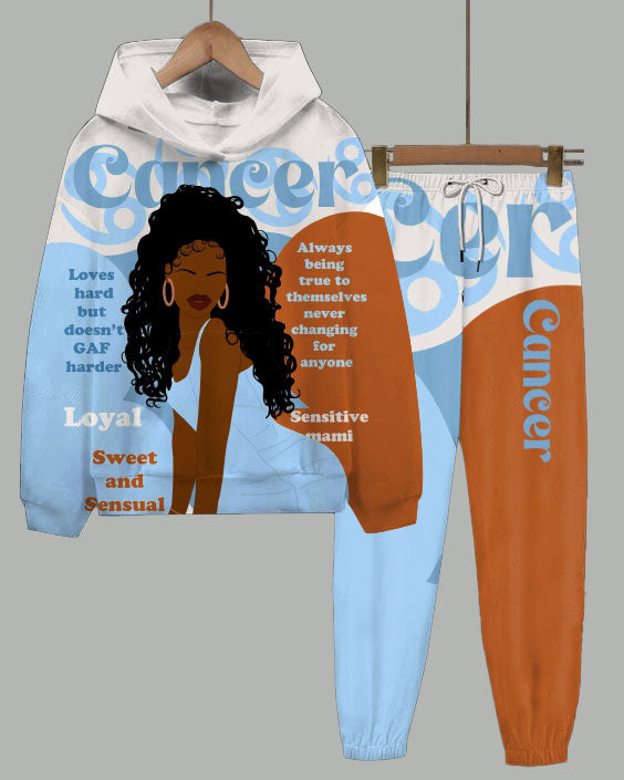 Cancer Girly Season Long Sleeve Hoodie Two Pieces Set