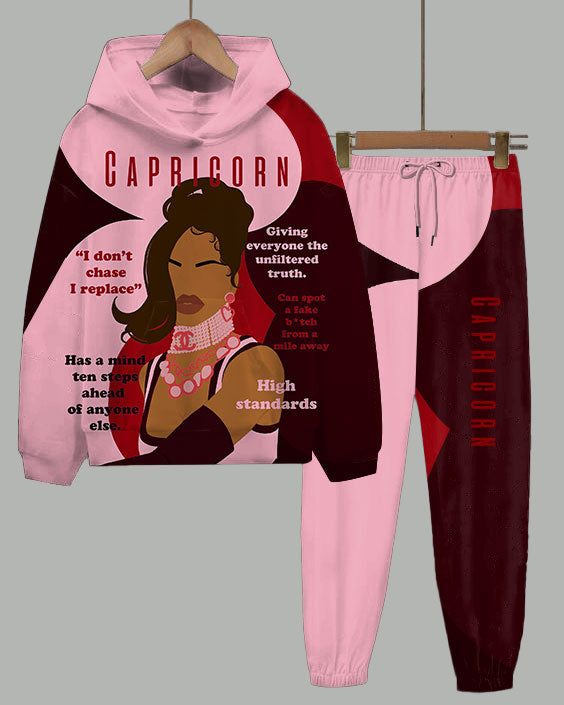 Capricorn Girly Season Long Sleeve Hoodie Two Pieces Set