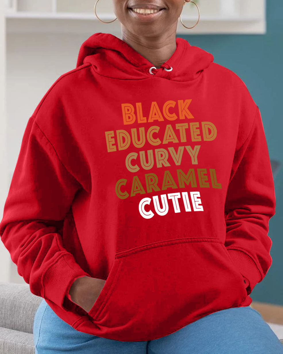 Black Educated Curvy Caramel Cutie Hoodie