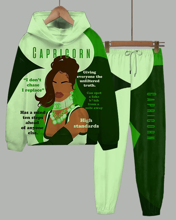 Capricorn Girly Season Long Sleeve Hoodie Two Pieces Set