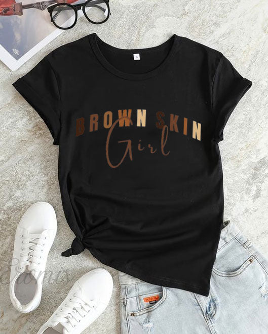 Brown Skin Girl Short Sleeve T-shirt