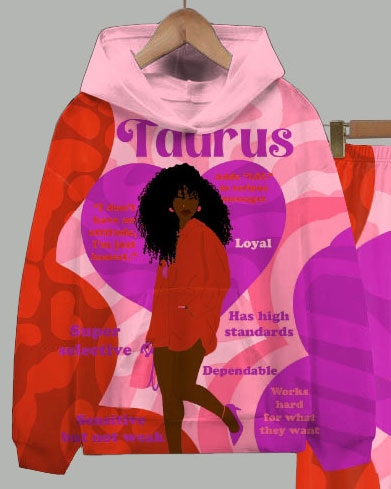 Taurus Girly Season Long Sleeve Hoodie Two Pieces Set