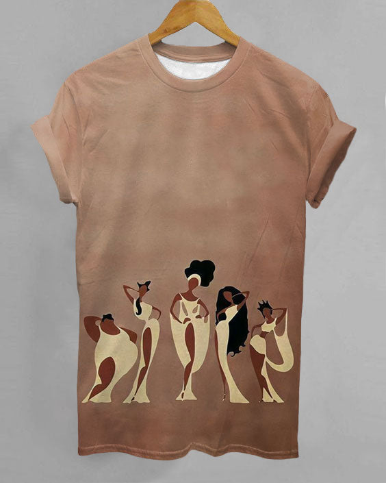 Brown Dancing Girl Unisex Short Sleeve Tshirt