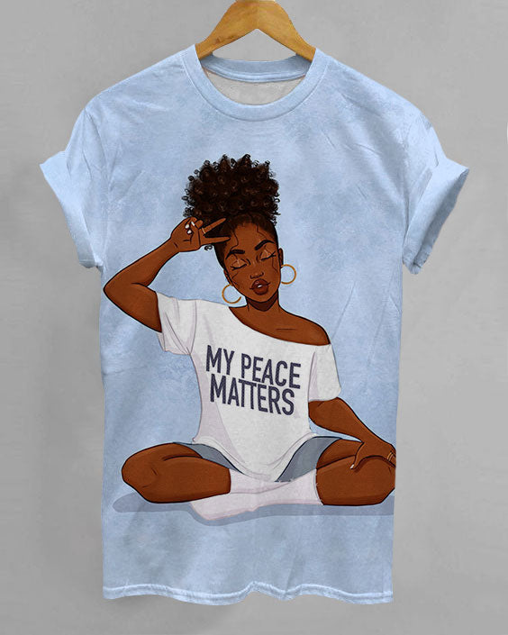 Brown Girl My Peace Matters Unisex Short Sleeve Tshirt