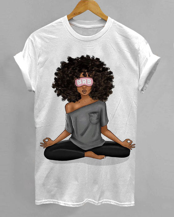 Yoga Afro Girl Unisex Short Sleeve Tshirt