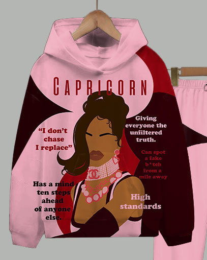 Capricorn Girly Season Long Sleeve Hoodie Two Pieces Set