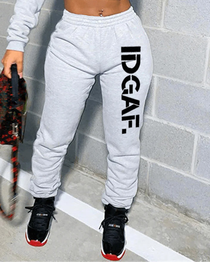 Casual Letter Print Track Sweatpants