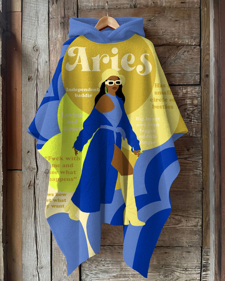 Aries Girly Season Hooded Warm Shawl Cape