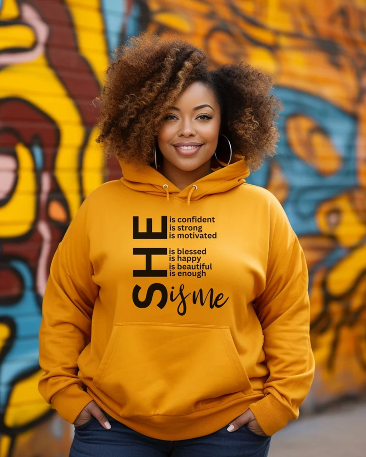 (Black)She Is Me Long Sleeves Hoodie