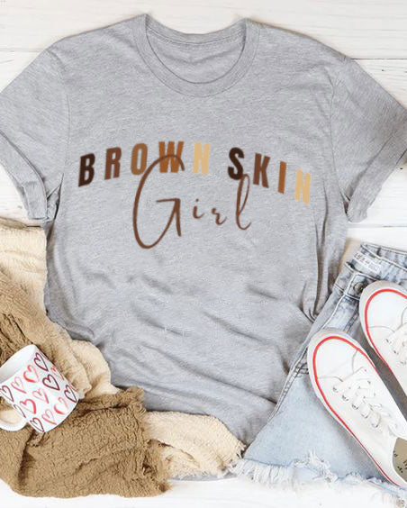 Brown Skin Girl Short Sleeve T-shirt