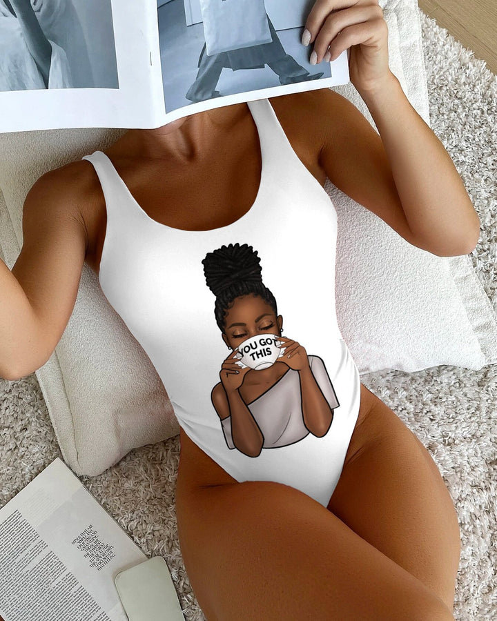 You Got This Brown Girl Backless One Piece Swimsuit