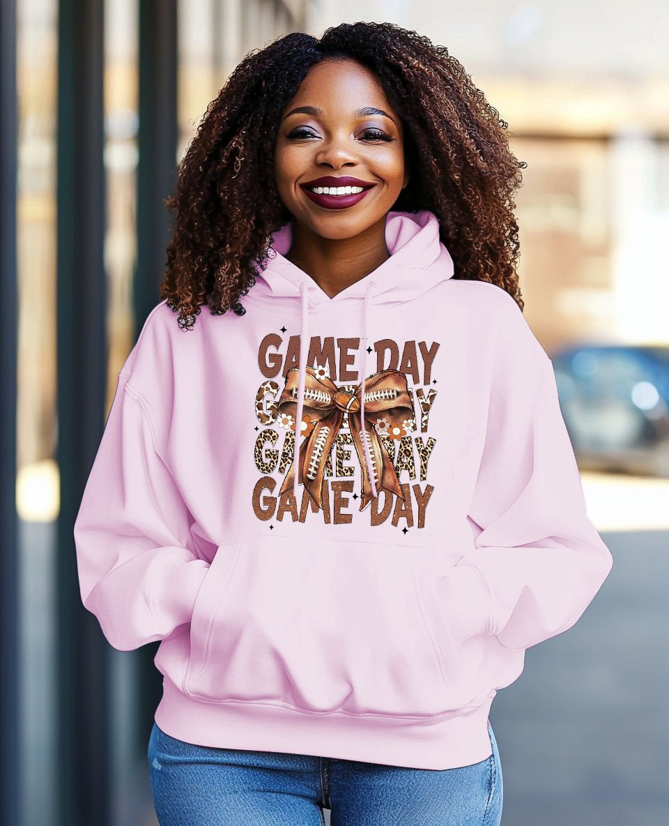 Women's Rugby Print Pocket Long Sleeve Hoodie