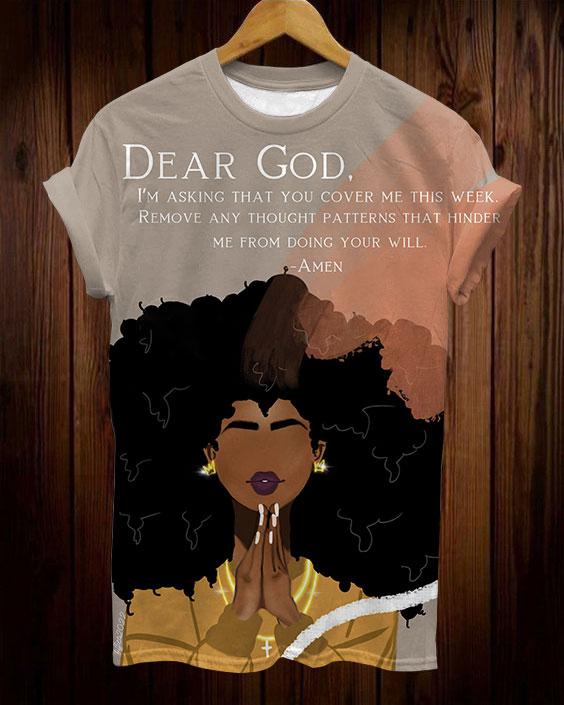 Dear God Brown Girl Art Unisex Short Sleeve Tshirt