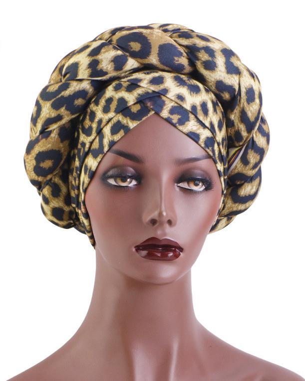 African Print Three-dimensional Sponge Braided Turban Hat