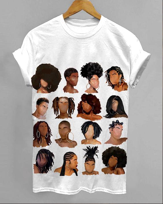 Black Girl Hair Unisex Short Sleeve Shirt