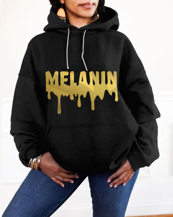 Gold Melanin Women Long-sleeved Hoodie