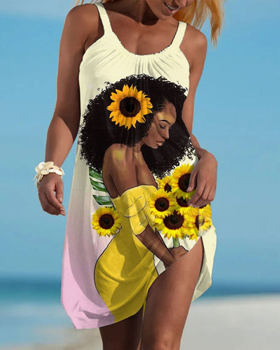 Sunflower Brown Girl Sleeveless Mini Dress