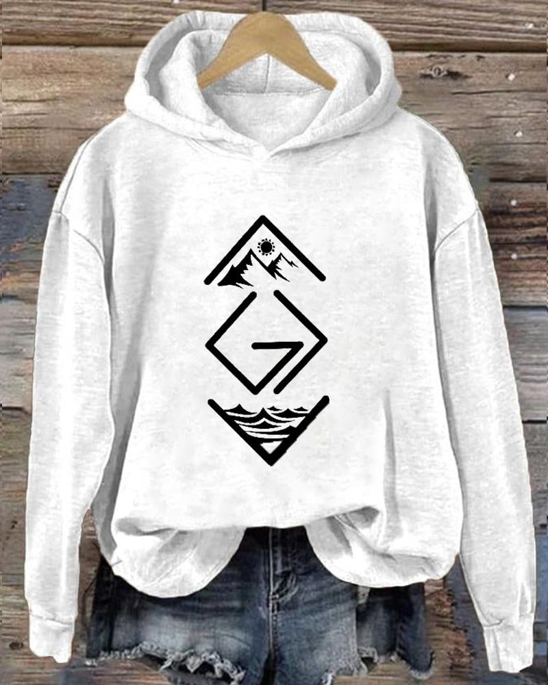 Women's Faith God is Greater Than the Highs and Lows Decal Long Sleeve Hoodie