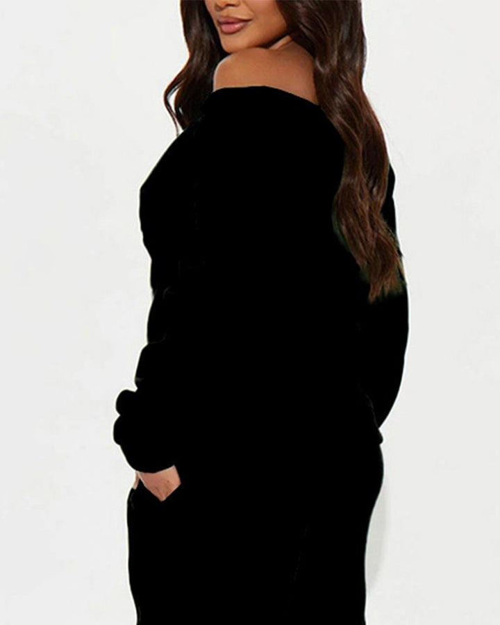 Being Black Is A Vibe Long-Sleeved Off-Shoulder Sweatshirt