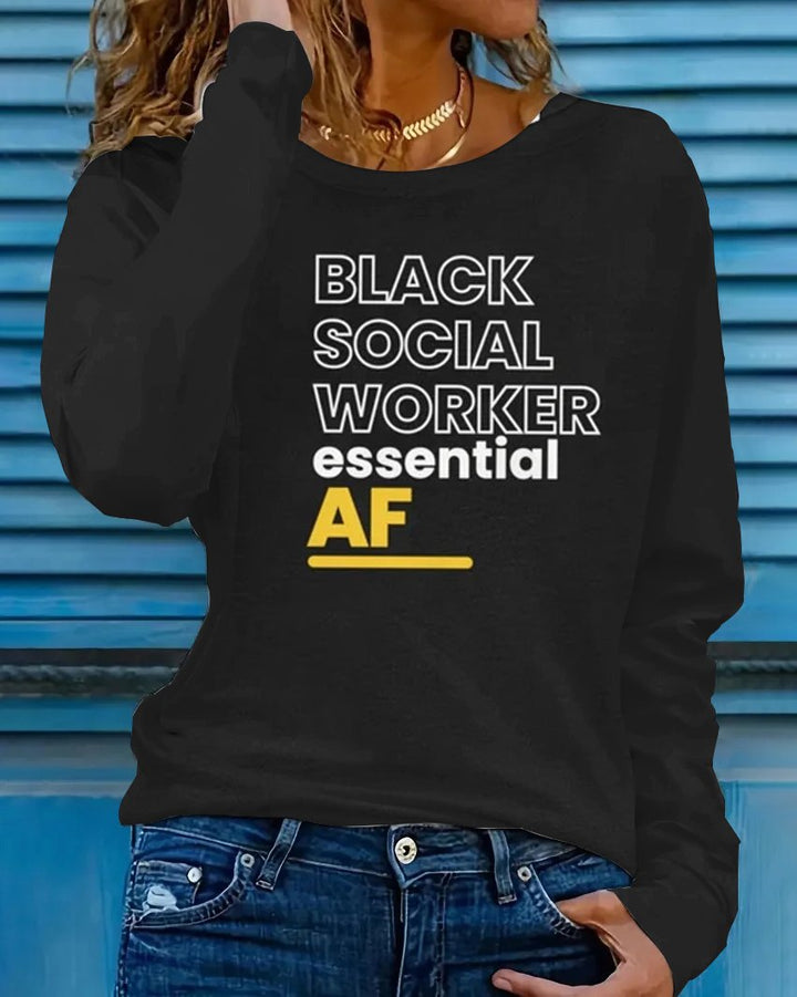 Social Worker Print Long Sleeve T-shirt