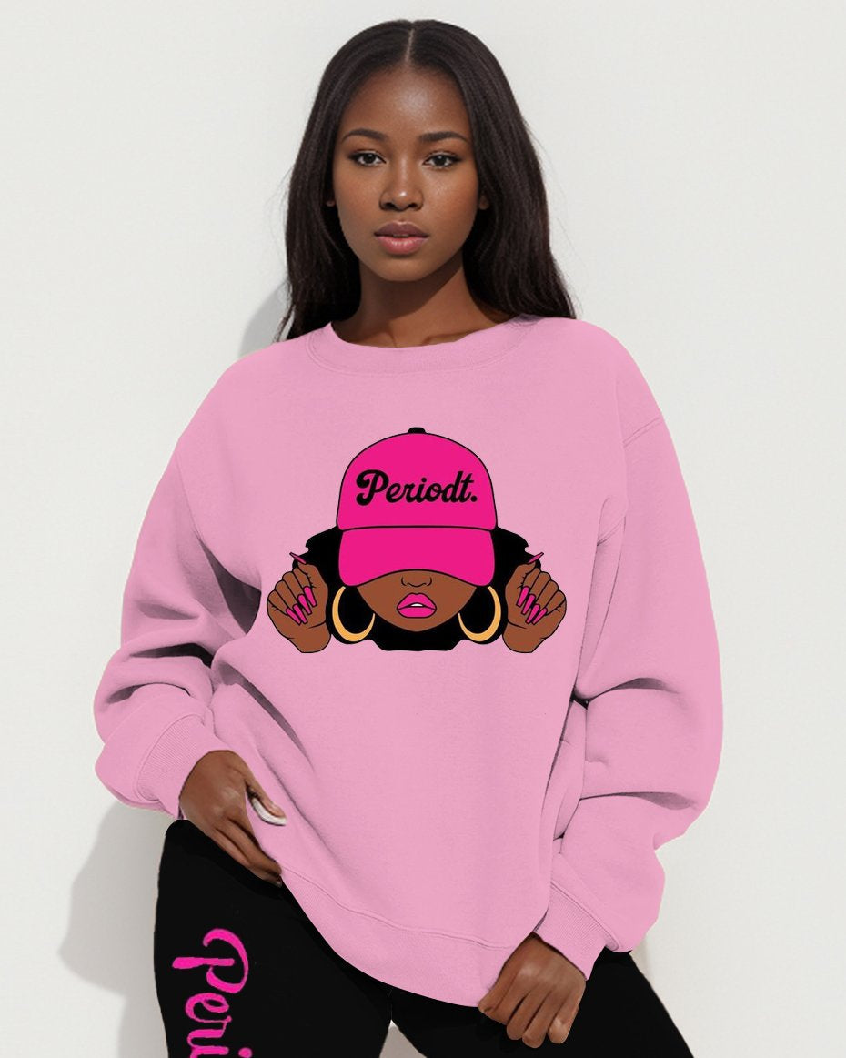 Black Girl  Portrait Sweatshirt Two Pieces Set