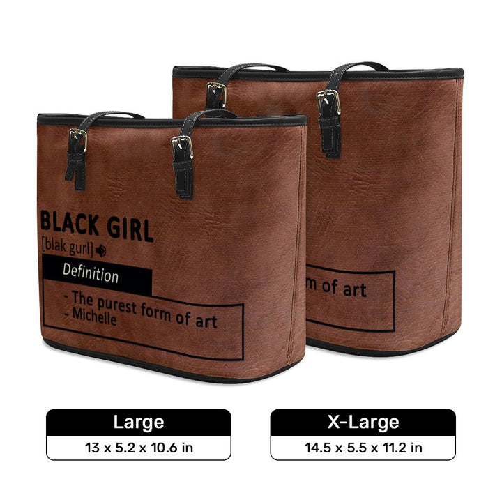 Black Girl & Melanin - Personalized Leather Totebag