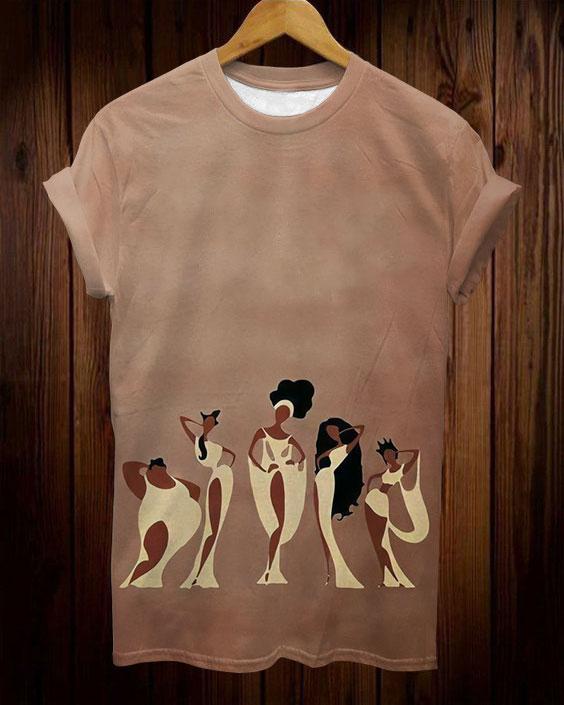 Brown Dancing Girl Unisex Short Sleeve Tshirt