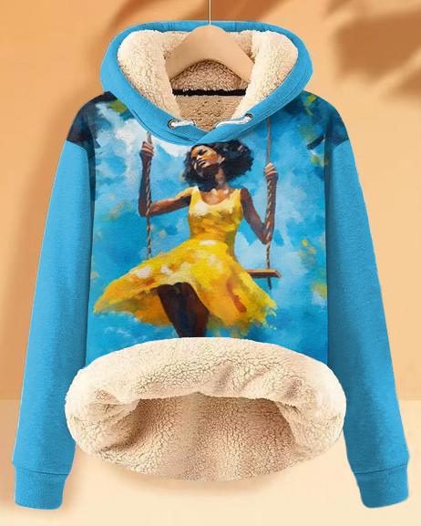 Plush and Warm Swing Girl Long-sleeved Hoodie