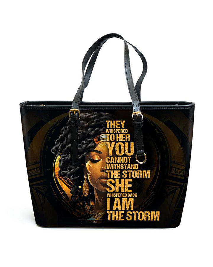 I Am The Storm - Personalized Leather Totebag