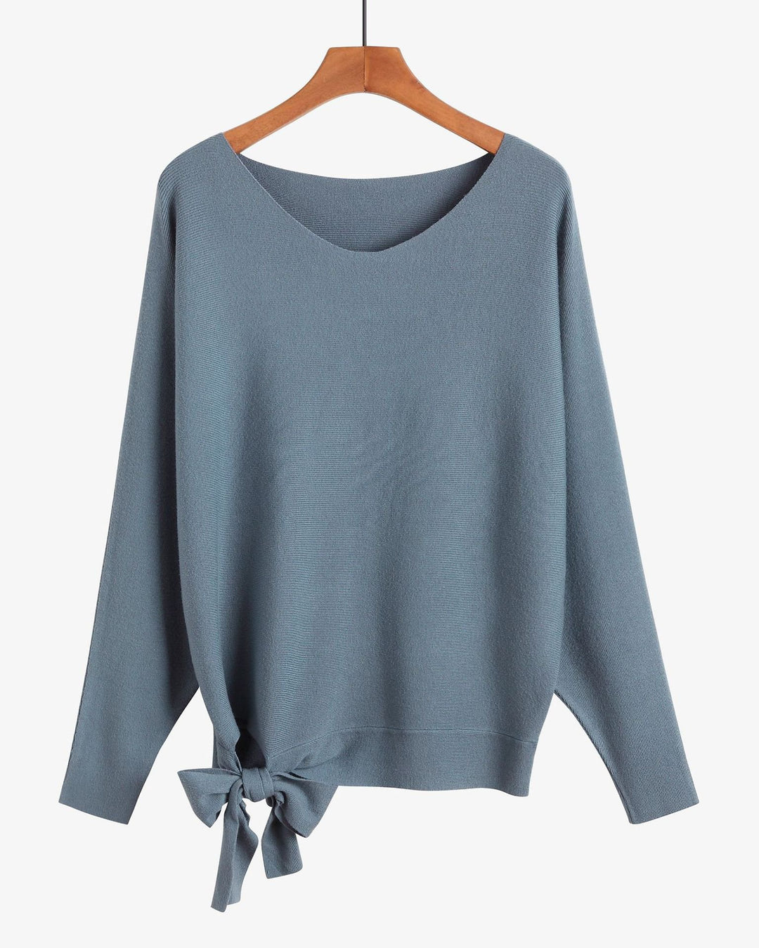 Women's Fashion Casual Lazy Style Tie-Up Loose Batwing Sweater Top