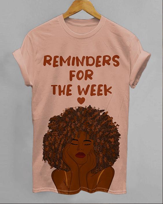 Reminders For The Week Crew Neck Short Sleeve Shirt