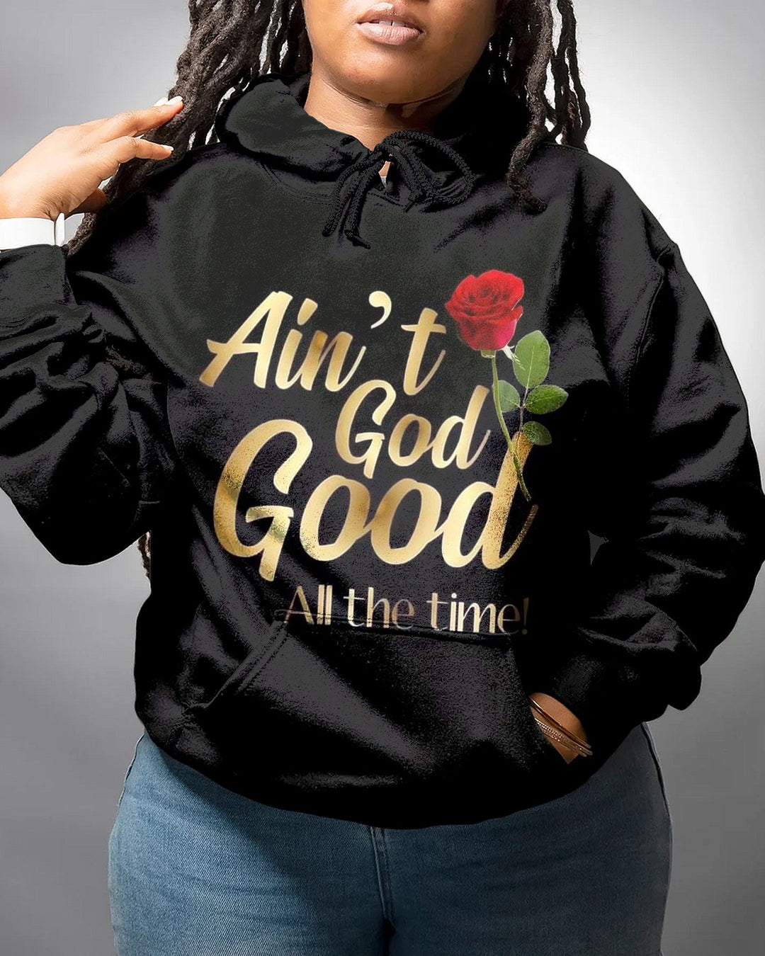 Ain't Dog Good Print Long-sleeved Hooded Sweatshirt