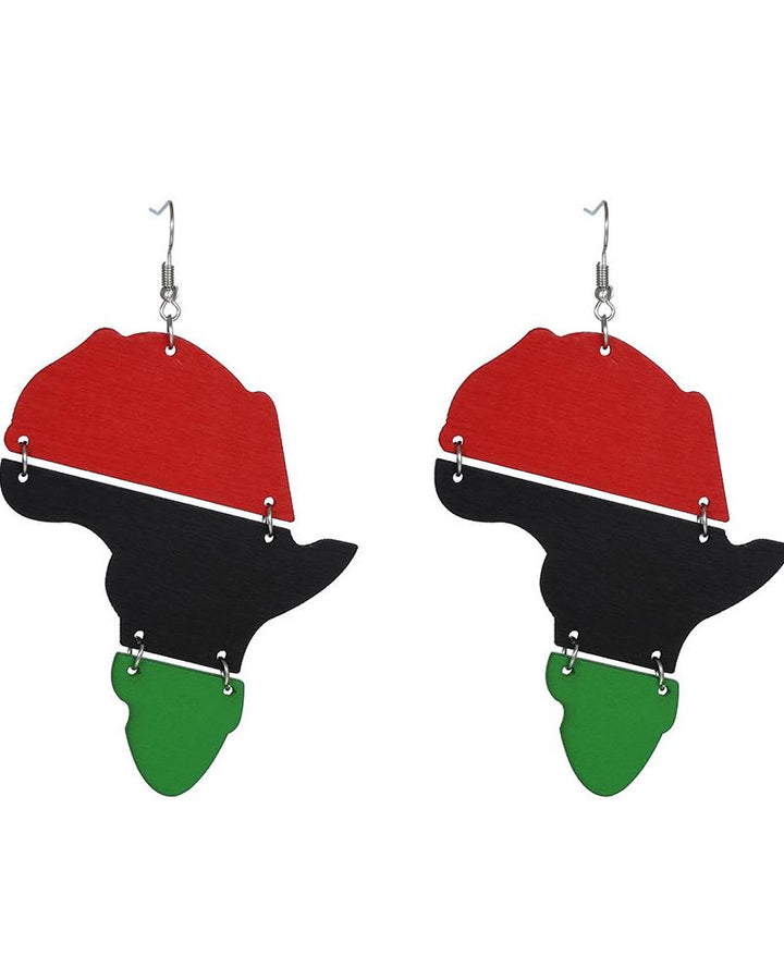 Multicolor Africa Map Earrings