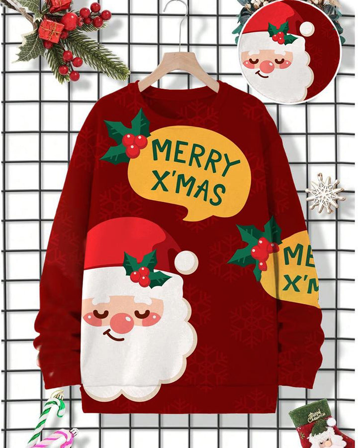 Santa Claus Long Sleeve Crewneck Sweatshirt