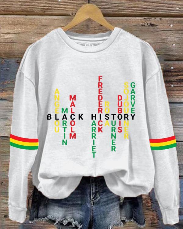 Women's Black History Month Print Unisex Long Sleeve Sweatshirt
