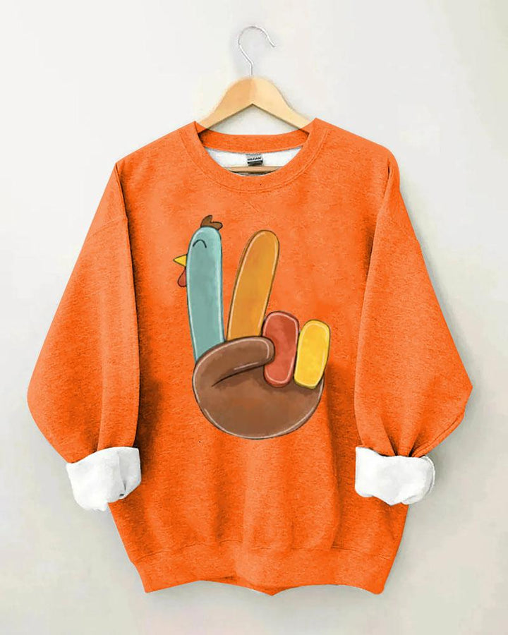 Women's Thanksgiving Print Round Neck Sweatshirts