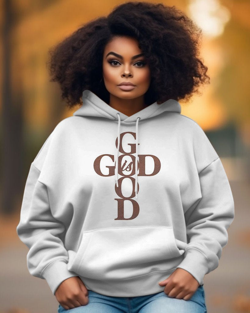 Women's Casual God is Good Print Long-sleeved Hoodie