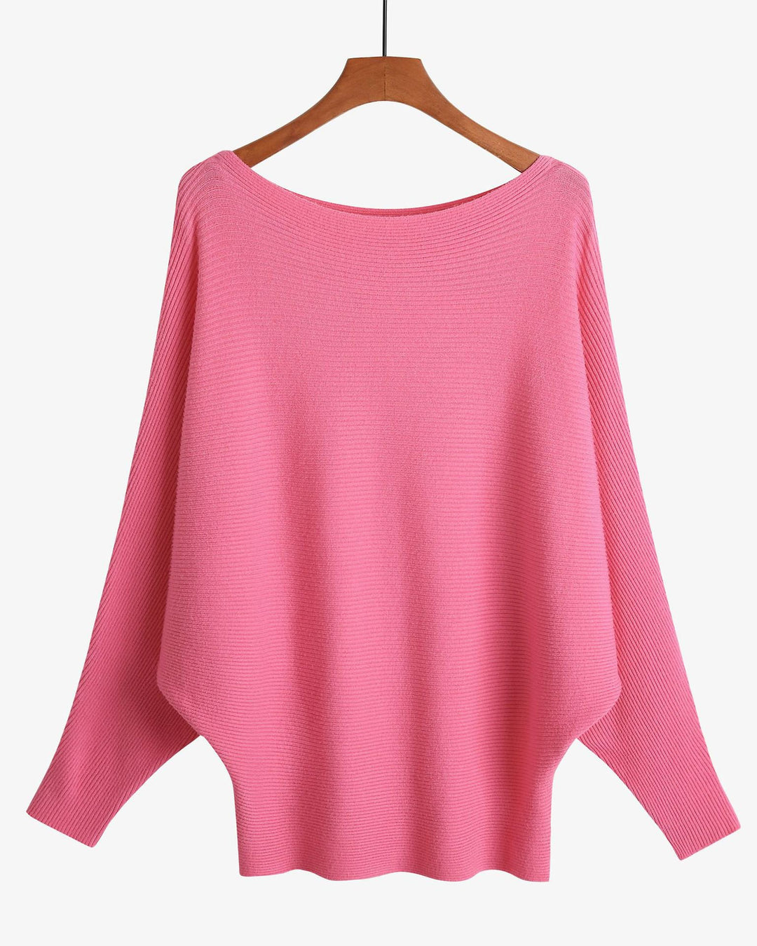 Women's Stylish Off-shoulder Top Threaded High Elastic Lazy Style Batwing Pullover Sweater